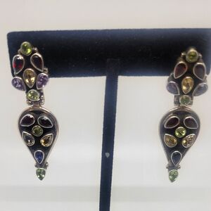 Elegant Multicolor Gemstone Earrings